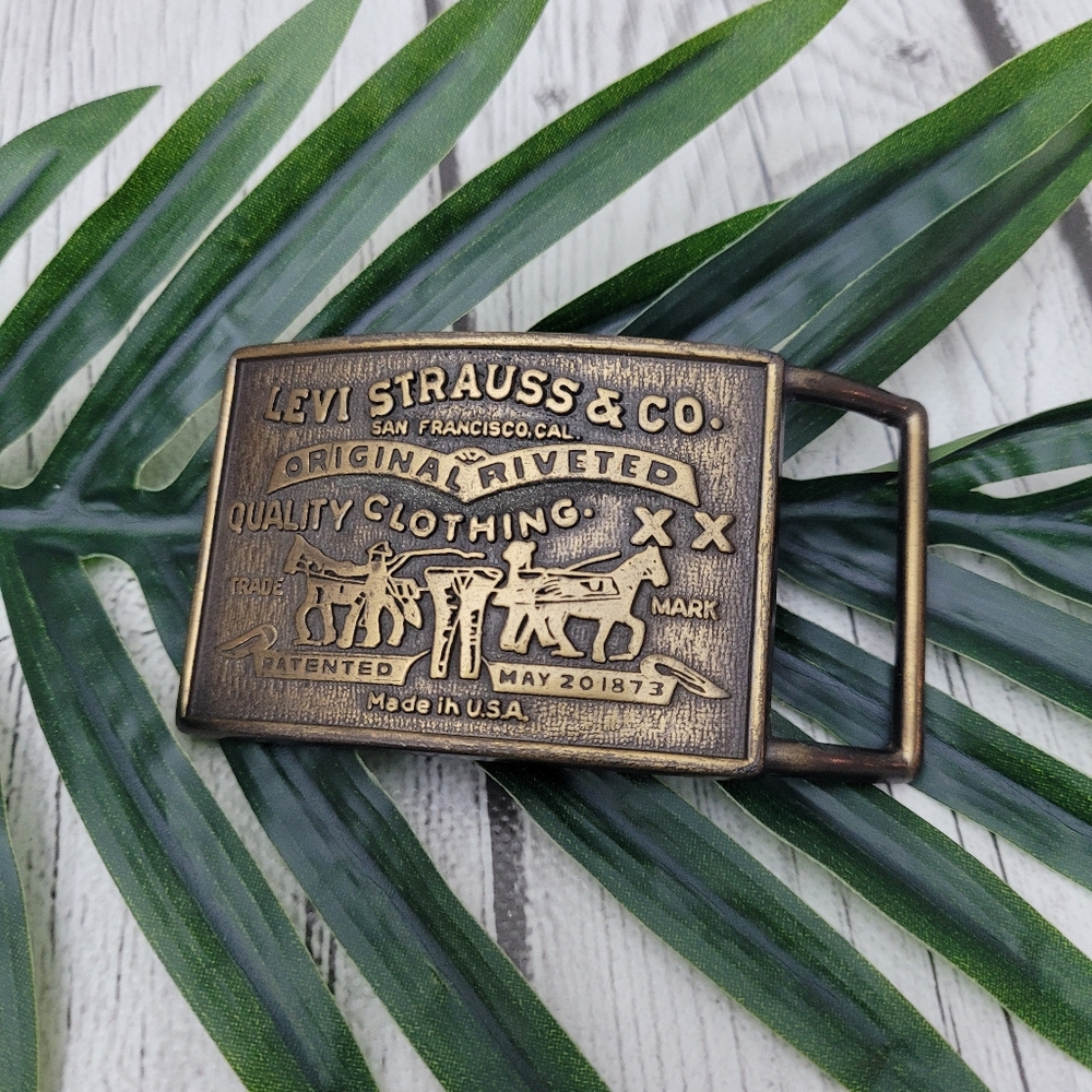 Vintage Levi Strauss & Co. Brass Belt Buckle